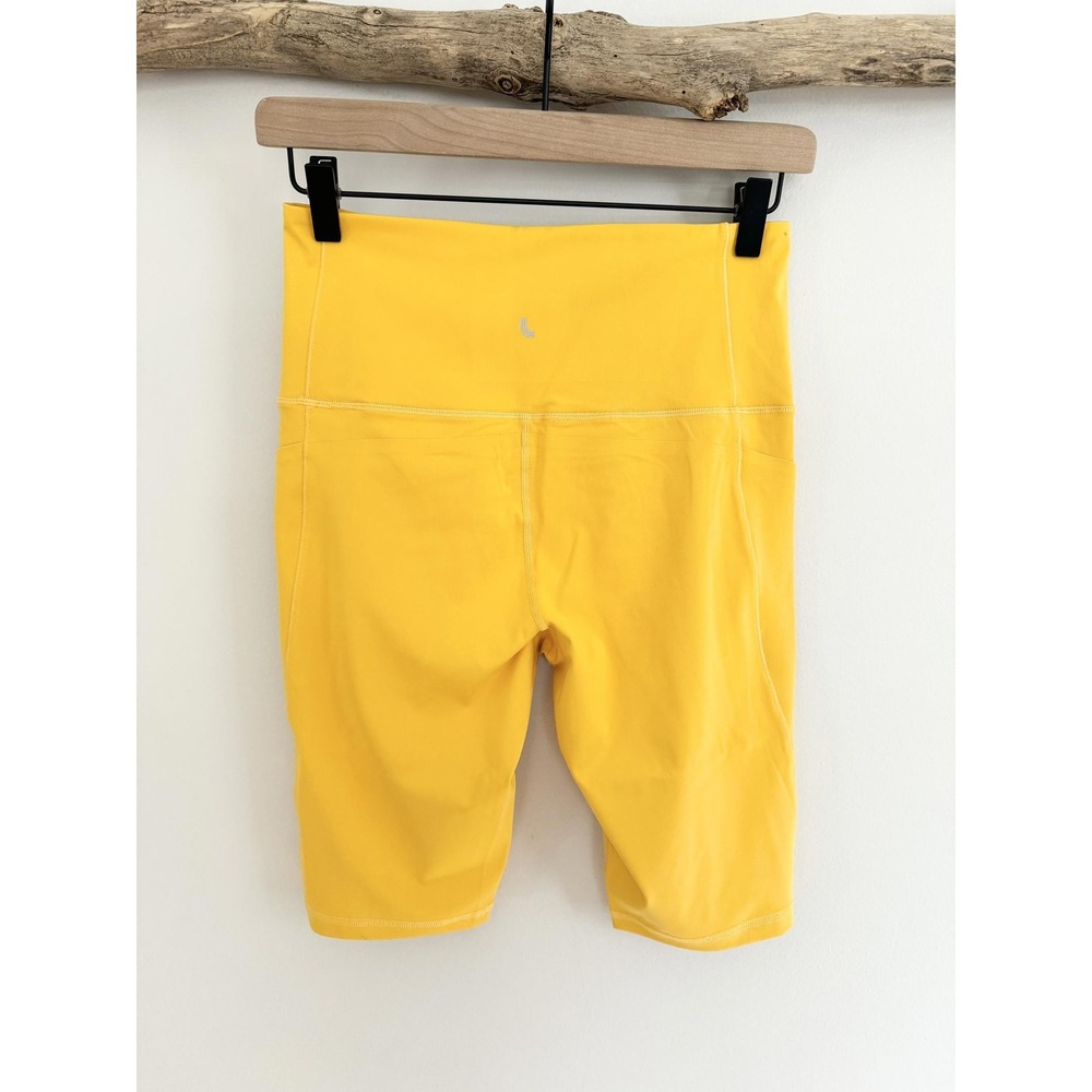 Lole Women Yellow High Waisted Pocketed Bike Shorts Activewear Sz XL - Picture 7 of 12